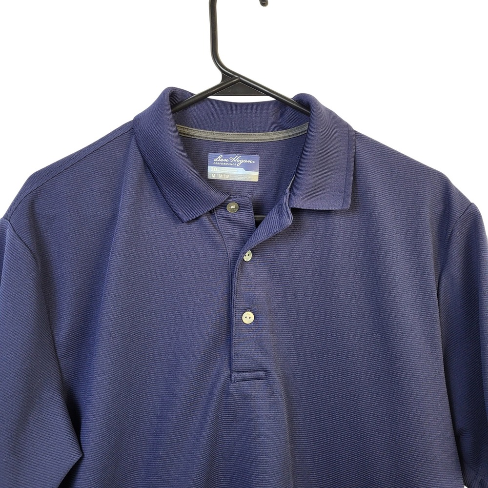 Ben Hogan Performance Mens Navy Blue Micro Stripe Golf Polo Shirt Medium WT5171‎ - Picture 2 of 5